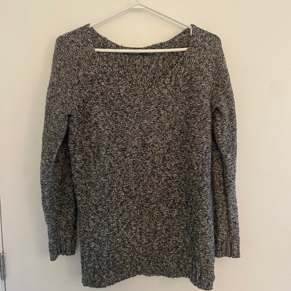 LRL Lauren Ralph Lauren V-neck Grey Sweater